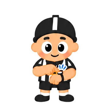 Referee signalling delay of game: tapping the wrist of one arm with the index finger of the other, like tapping a watch.