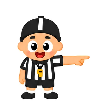 Referee signalling a first down: one arm held straight out to the side at shoulder height, pointing downfield.
